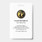 Badge Infirmière Modèle photo de colonne rose verticale  (Dos)