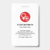 Badge Infirmière Modèle photo en couches bleues vertical (Arrière)