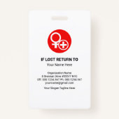 Badge Infirmière Modèle photo en couches bleues vertical (Dos)