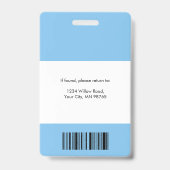 Badge Infirmière moderne ID Employé Médicale Insigne ble (Back)