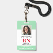 Badge Infirmière moderne RN (Avant avec lanière)