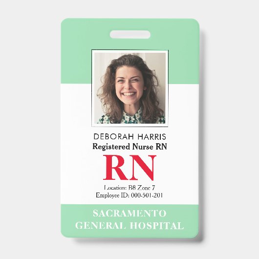 Badge Infirmière moderne RN (Avant)