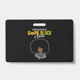 Badge Infirmière noire sans excuses et géniale