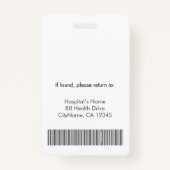 Badge Infirmière personnalisée Praticien Photo ID Sécuri (Dos)