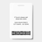 Badge Infirmière photo de l'employé personnalisée Infirm (Back)