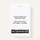 Badge Infirmière photo de l'employé personnalisée Infirm (Dos)