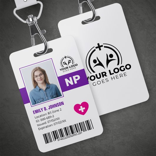 Badge Infirmière praticienne autorisée NP Photo & Code-b