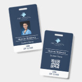 Badge Infirmière praticienne étudiante CNS Code QR Photo (Avant & arrière)
