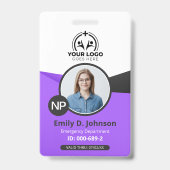 Badge Infirmière praticienne IP Photo et code-barres méd (Avant)