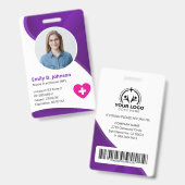 Badge Infirmière praticienne moderne violette NP (Avant & arrière)