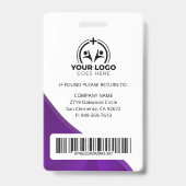 Badge Infirmière praticienne moderne violette NP (Arrière)