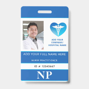 Badge Infirmière praticienne, NP verticale, Carte d'iden