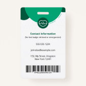 Badge Infirmière pratique autorisée et personnalisée Nom (Dos)