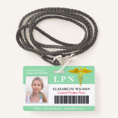 Badge Infirmière pratique autorisée| ID photo Médicale (Devant avec lanière)