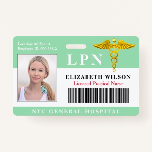 Badge Infirmière pratique autorisée| ID photo Médicale (Devant)