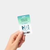 Badge Infirmière pratique autorisée LNP Bleu Nom vert ID (Manuel / portable)