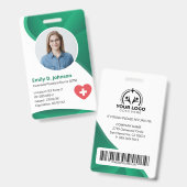 Badge Infirmière pratique diplômée en vert moderne LPN (Recto et verso)