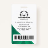 Badge Infirmière pratique diplômée en vert moderne LPN (Dos)