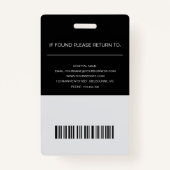 Badge Infirmière professionnelle - Infirmière (Dos)