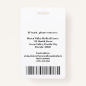 Badge Infirmière professionnelle inscrite (Dos)