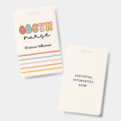 Badge Infirmière Retro OBGYN personnalisée (Recto et verso)