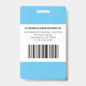 Badge Infirmière RN moderne (Arrière)