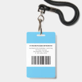 Badge Infirmière RN moderne (Arrière avec lanière)