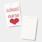 Badge Infirmière scolaire, laissez-passer du hall de l'é (Avant & arrière)