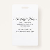 Badge Infirmière soignante Stethoscope floral (Dos)