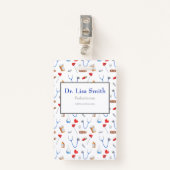 Badge Infirmière spécialisée en équipement médical (Devant avec clip)