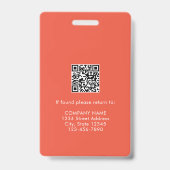 Badge Infirmière sur mesure Aide en santé Médicale ID ph (Dos)