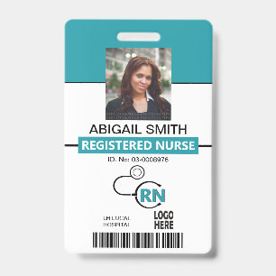Badge Infirmière turquoise inscrite Insigne modèle photo