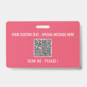 Badge Infos sur l'analyse du code QR Texte et couleurs B (Arrière)