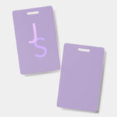 Badge Initiales chevauchantes modernes monogrammées | Vi (Avant & arrière)