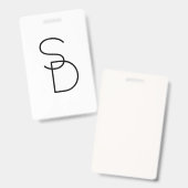 Badge Initiales de chevauchement à l'aspect moderne (Avant & arrière)