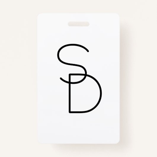 Badge Initiales de chevauchement à l'aspect moderne (Devant)