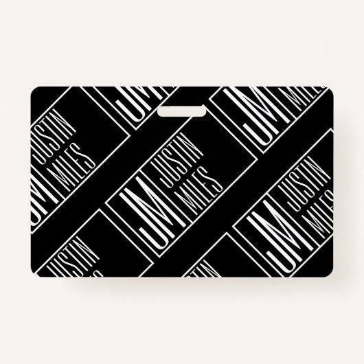 Badge Initiales modernes avec nom Monogram Motif (Devant)