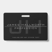 Badge Initiales monogrammes modernes (ou autre texte) Gr (Avant)