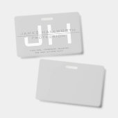 Badge Initiales monogrammes modernes (ou autre texte) Gr (Recto et verso)