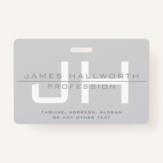 Badge Initiales monogrammes modernes (ou autre texte) Gr (Devant)