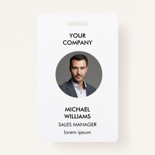 Badge Insigne blanc de l'ID photo (Devant)