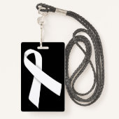Badge Insigne blanc entièrement personnalisable de ruban (Derrière avec lanière)
