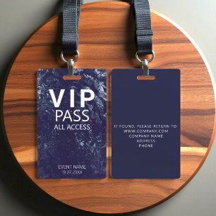 Badge Insigne bleu de l'événement VIP All Access personn