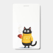 Badge insigne chat et café (Avant)