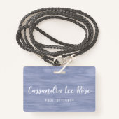 Badge Insigne commercial bleu défraîchi (Devant avec lanière)