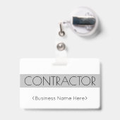 Badge Insigne "CONTRACTOR" branché (Back with Retractable)