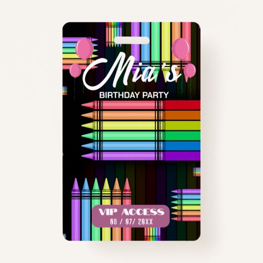 Badge Insigne d'accès VIP pour la fête d'anniversaire (Devant)