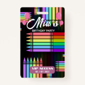 Badge Insigne d'accès VIP pour la fête d'anniversaire (Dos)