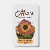 Badge Insigne d'accès VIP pour la fête d'anniversaire (Arrière)