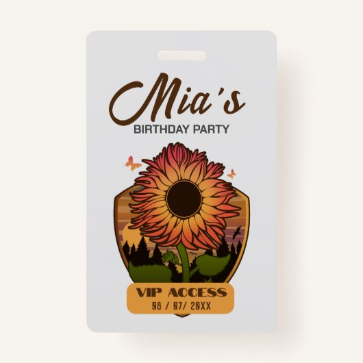 Badge Insigne d'accès VIP pour la fête d'anniversaire (Devant)